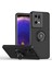 Oppo Find X5 Pro Için Yüzük Stand Mat Sert Silikon Telefon Kılıfı - Siyah (Yurt Dışından) 1