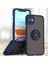 iPhone 12 Mini Için Yüzük Stand Mat Sert Silikon Telefon Kılıfı - Mavi (Yurt Dışından) 1