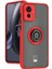 Motorola Edge 30 Neo Için Yüzük Stand Mat Sert Silikon Telefon Kılıfı - Kırmızı (Yurt Dışından) 1