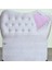 Başlık Kalpli Eko 90 cm Baby Face Beyaz Pembe Renk Kapitone El Yapım 4