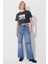 Antrasit Asit Yıkamalı Baskılı Oversize T-Shirt SS23TE4733ANT 4