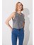 Gri Soluk Efektli Baskılı Kolsuz T-Shirt SS23TE4719TE 3