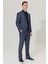 ALTINYILDIZ CLASSICS Erkek Lacivert Slim Fit Dar Kesim Mono Yaka Armürlü Takım Elbise 2
