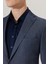 ALTINYILDIZ CLASSICS Erkek Lacivert Slim Fit Dar Kesim Mono Yaka Armürlü Takım Elbise 3
