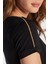 Logolu Yuvarlak Yaka Slim Fit T Shirt Bayan T Shirt 6LTT17 Tjcyz 1200 5