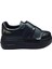 Womenly Moda 2001 SIYAH Cırtlı Kadın Sneaker Spor Ayakkabı 1