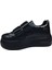 Womenly Moda 2001 SIYAH Cırtlı Kadın Sneaker Spor Ayakkabı 4