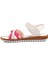 Arz 1100-F Beyaz-Fuşya-Pembe Kız Çocuk Sandalet 2