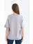 Kadın Füme Karyoka Dikişli Geniş Kalıp Tek Kolu Baskılı Örme T-Shirt 3