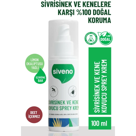 Siveno Sivrisinek ve Kene Kovucu Sprey Krem 100 ml