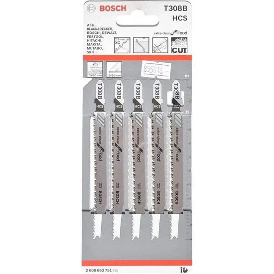 Bosch T 308 B Ahşap Dekupaj Testeresi Bıçağı - 5li Paket Ekstra