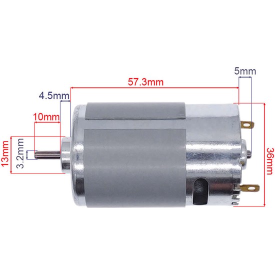 Sourcing Map RC500 DC 12V Mini-Motor – 7500 U/min, 2mm Schaft, Für Modellbau & Spielzeug