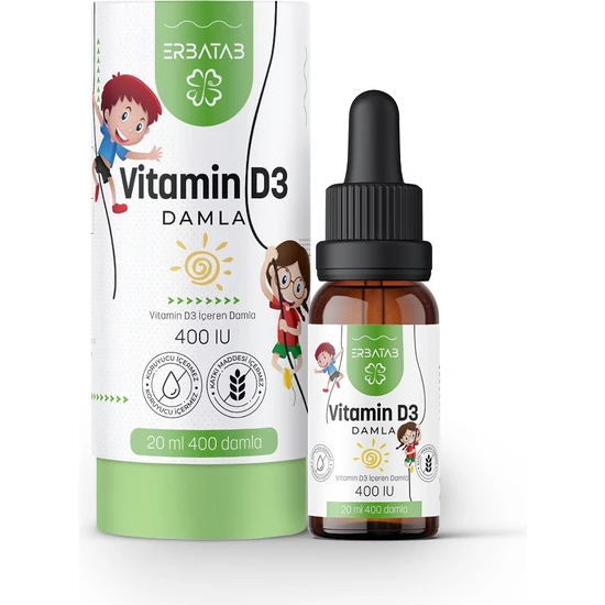 Erbatab Vitamin D3 Kids 20 ml 400 IU Damla