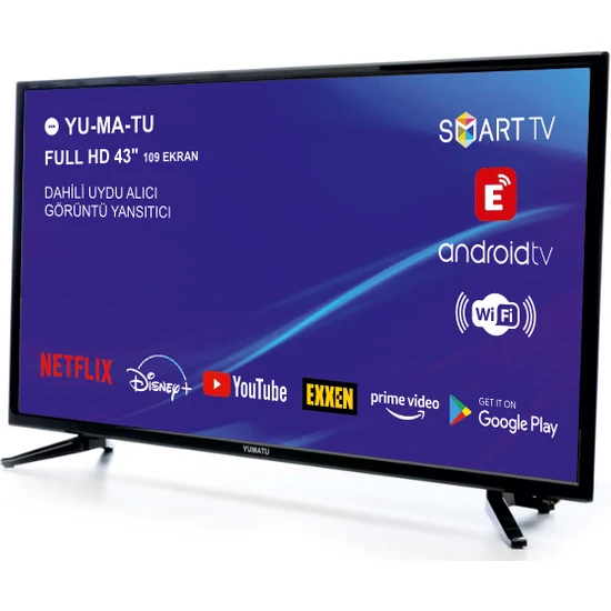 Yumatu 43 109 Ekran Uydu Alıcılı Full HD Smart Android 11.0 LED TV