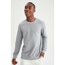 DeFacto Regular Fit Bisiklet Yaka Geri Dönüşümlü Pamuklu İçi Yumuşak Tüylü Sweatshirt R6412AZ21AU