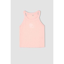 DeFacto Kız Çocuk Atlet Kolsuz Pembe Renkli Esnek Kaşkorse Kumaş X6561A622HS