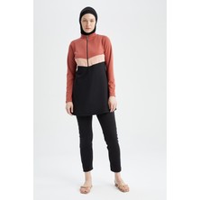 DeFacto Regular Fit Renk Bloklu Yarım Fermuarlı 4'lü Burkini X3390AZ22HS