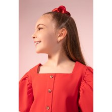 DeFacto Kız Çocuk Regular Fit Kısa Kollu Keten Görünümlü Bluz X2244A622SM