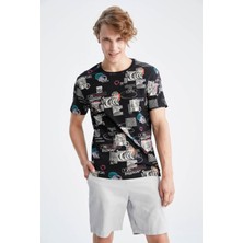 DeFacto Coool Regular Fit Bisiklet Yaka Fotoğraf Baskılı Kısa Kollu %100 Pamuk Tişört W8046AZ22SP