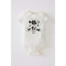 DeFacto Kız Bebek Minnie Mouse Pamuklu Kısa Kollu Çıtçıtlı Body U8129A221SM
