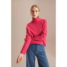 DeFacto Oversize Fit Balıkçı Yaka Uzun Kollu Triko Tunik X7700AZ22WN