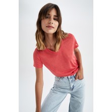 DeFacto Regular Fit V Yaka Kısa Kollu Tişört Z0402AZ22HS