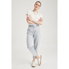 DeFacto Paperbag Fit Yüksek Bel Jean %100 Pamuk Pantolon A3479AX23SM