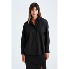 DeFacto Oversize Fit Uzun Kollu Poplin %100 Pamuk Gömlek T8735AZ22AU