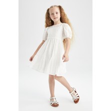 DeFacto Kız Çocuk Kısa Kollu Şifon Elbise Y9149A622HS
