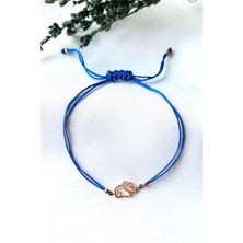 Pier Gümüş Lacivert Ipli Gümüş Fil Bileklik