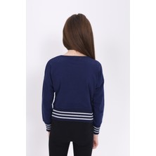 Toontoy Kids Kız Çocuk Sweatshirt Black Varak Baskılı