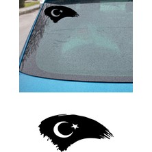 Mıgnatıs Türk Bayrağı Oto Kapı Cam Kaput Sticker - Oto Sticker - Araba Sticker - 20CM