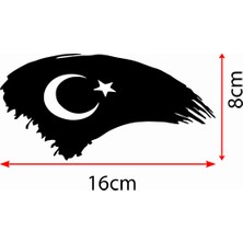 Mıgnatıs Türk Bayrağı Oto Kapı Cam Kaput Sticker - Oto Sticker - Araba Sticker - 20CM