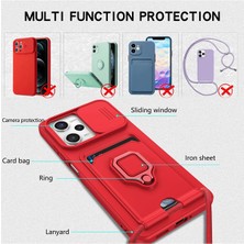 MTK Moveteck Xiaomi Redmi Note 12 Pro 5g Uyumlu Kılıf Kamera Lens Korumalı Kızak Sürgülü Lens Yüzüklü Kartvizitli Zuma Ip Askılı Silikon