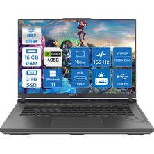 Asus ROG Strix G16 Intel Core i7 13650HX 16GB 2TB SSD 6GB RTX4050 Windows 11 Pro 16" FHD+ 165Hz Taşınabilir Bilgisayar G614JU-N3194009