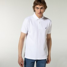 Nautica Erkek Classic Fit Beyaz Kısa Kollu Polo Yaka T-Shirt K35000T.1BW
