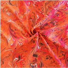 ElifEbru Exclusive Handicrafts Ebru Sanatı El Yapımı Twill Ipek Eşarp Tıe 41
