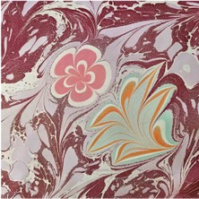 ElifEbru Exclusive Handicrafts Ebru Sanatı El Yapımı Twill Ipek Eşarp Tıe 42