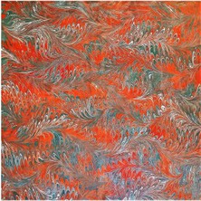 ElifEbru Exclusive Handicrafts Ebru Sanatı El Yapımı Twill Ipek Eşarp Tıe 43