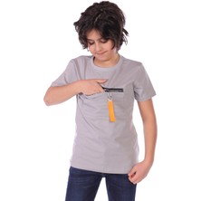 Toontoy Erkek Çocuk Önü Süs Fermuarlı Kol Kısmı Arma Detaylı Tişört