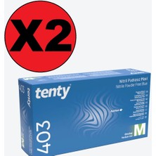 Tenty 403 Nitril Pudrasız Medium (M) Mavi Eldiven