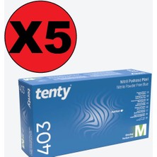 Tenty 403 Nitril Pudrasız Medium (M) Mavi Eldiven