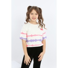 Toontoy Kız Çocuk Göğsü Armalı Tişört