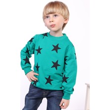 Toontoy Kids Erkek Çocuk Komple Yıldız Baskılı Sweatshirt