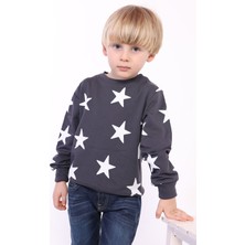 Toontoy Kids Erkek Çocuk Komple Yıldız Baskılı Sweatshirt