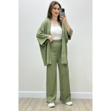 Mazi Butik Gofre İkili Takım Haki