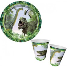 Kidspartim Dinozor Temalı Karton Tabak Bardak 8 Li