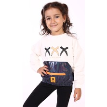 Toontoy Kids Kız Çocuk Cep Detaylı Baskılı Sweatshirt