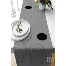 Belle Benoit Çift Tarafı 3D Dijital Baskılı 4'lü Yastık Kılıfı Kırlent Kılıfı ve Amerikan Servis Runner Set