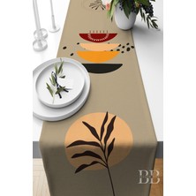 Belle Benoit Çift Tarafı 3D Dijital Baskılı 4'lü Yastık Kılıfı Kırlent Kılıfı ve Amerikan Servis Runner Set